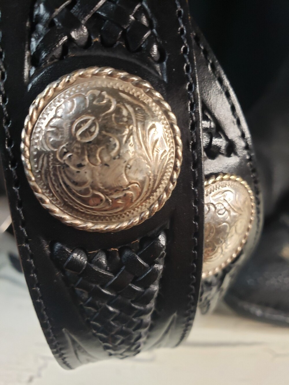 Tony Lama Cowboy Style Leather Belt style 77303 in Black - size 40 - Picture 8 of 16